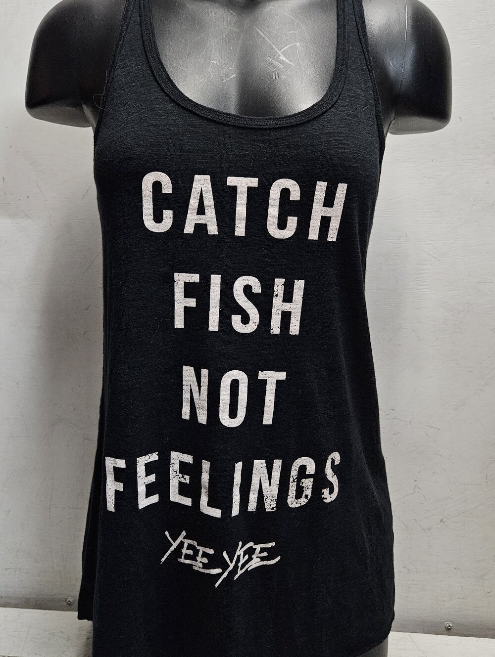 Yee Yee CATCH FISH NOT FEELINGS Granger Smith Country Racerback Tank Top Med